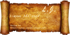 Lupse József névjegykártya